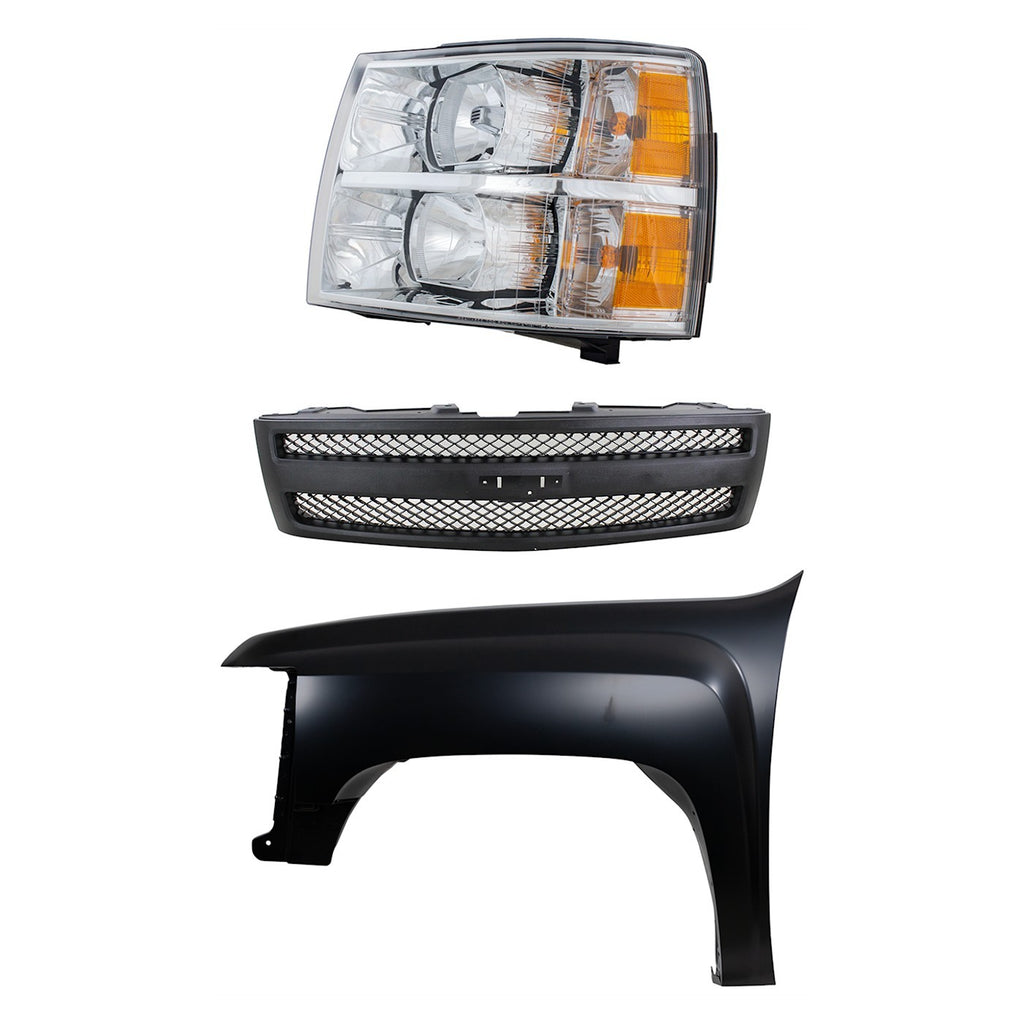 Fender Kit for Chevrolet Silverado 1500 (2007–2013) Primed Front Driver Side