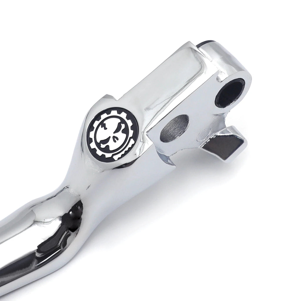 Chrome Skull Shorty Brake Clutch Levers for Harley XL/Dyna/Touring (1996–2007)