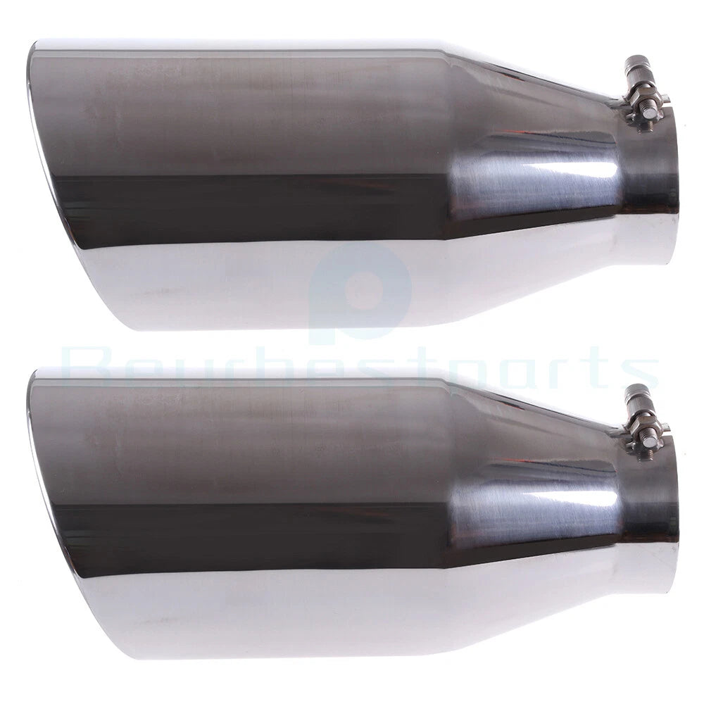 4" Inlet 7" Outlet 15" Long Stainless Steel Exhaust Tip for Universal Fit