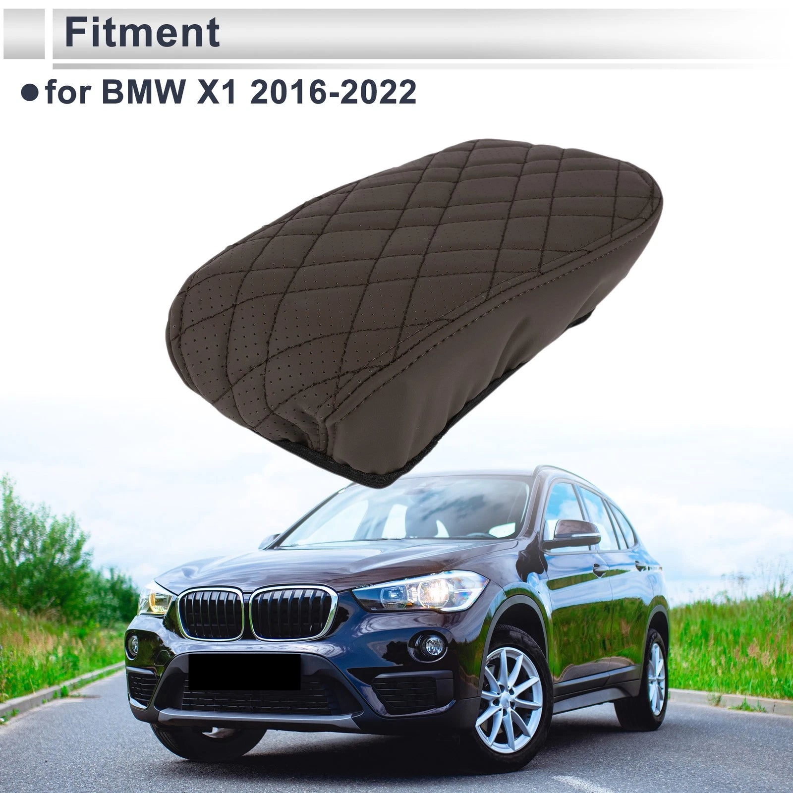 Center Console Cover for BMW X1 (2016–2022) Deep Brown 1 Pc