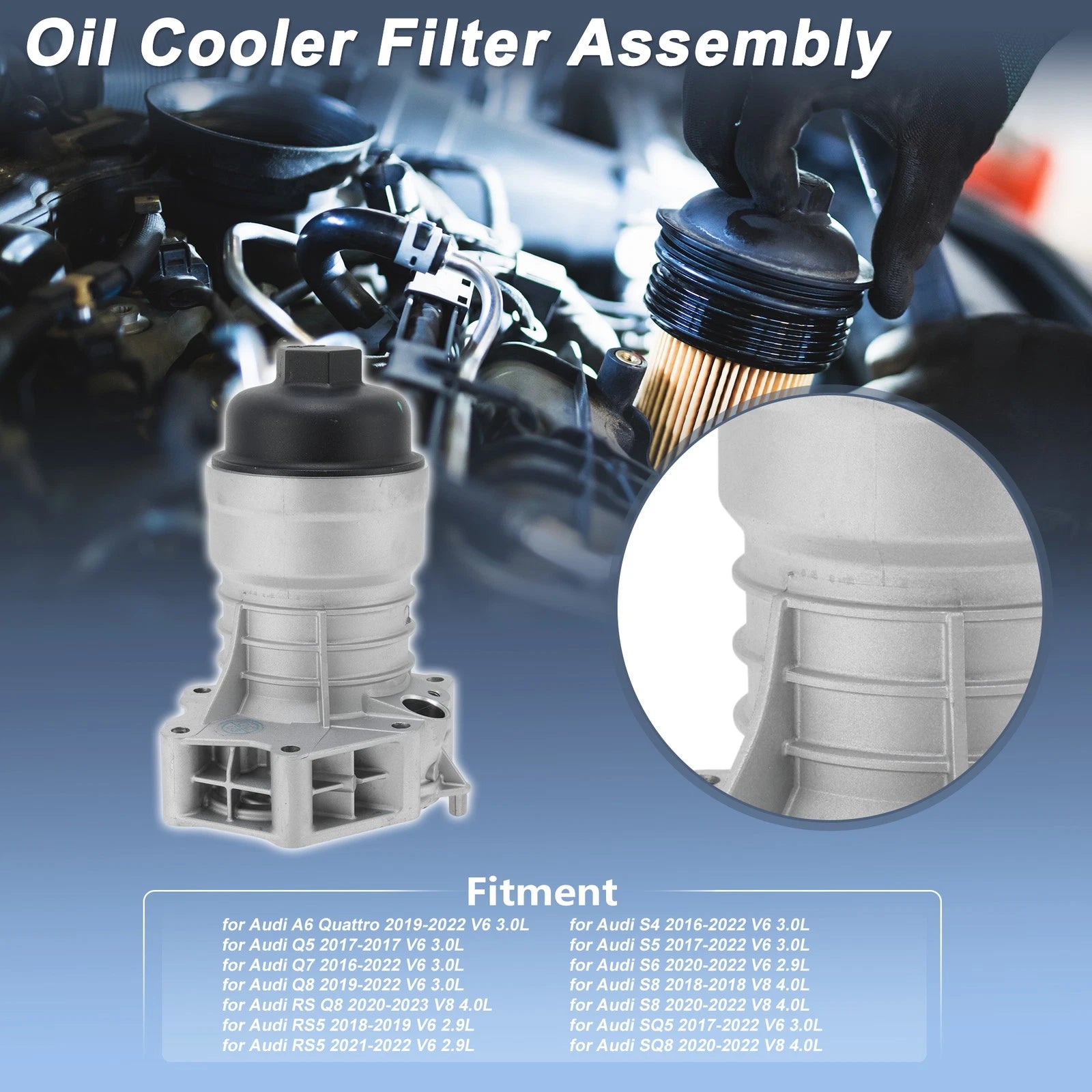 Engine Oil Filter Housing for Audi A6 Quattro (2019–2022) No. 06M115401E Set of 1