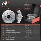 Set of 4 Drilled Rotors & Ceramic Pads for Chevrolet Silverado 1500