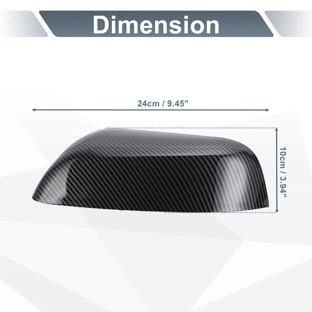 Set of 2 Rearview Mirror Cover Caps Black Carbon Fiber for Ford Explorer (2016–2019)