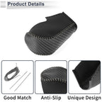 Gear Shift Knob Cover for BMW 3 Series Black Carbon Fiber Grey (2004 - 2012)