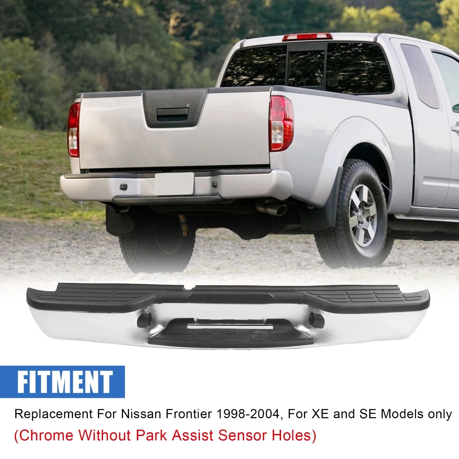Chrome Rear Step Bumper for Chevy S10 GMC Sonoma (1998-2004)