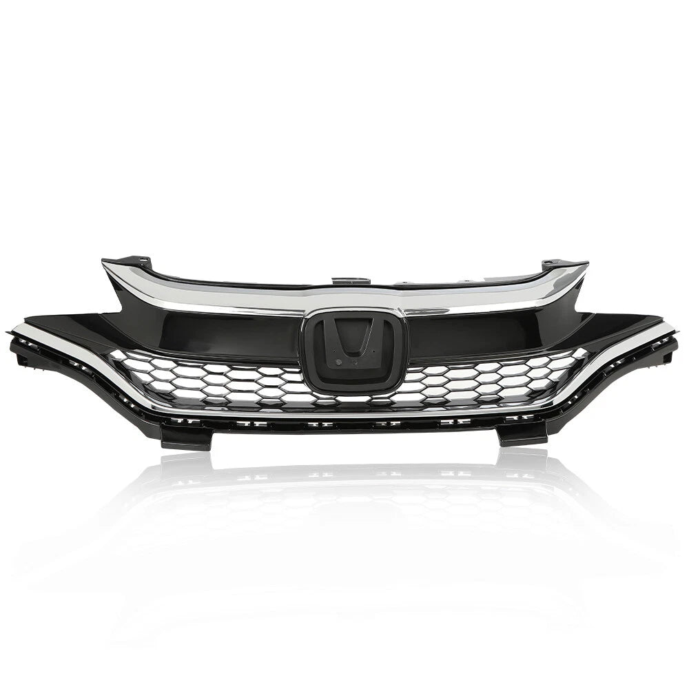 Front Bumper Upper Honeycomb Grille with Chrome Trim for Honda Fit (2018–2020)