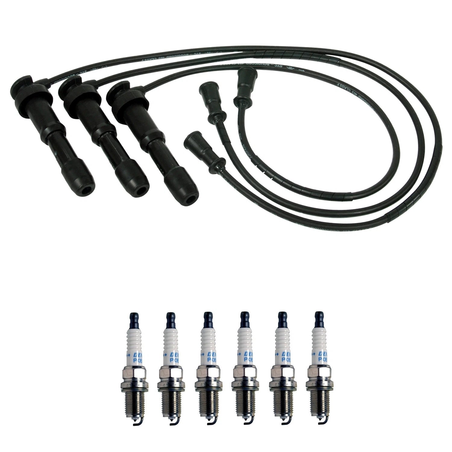 NGK 7mm Wire Set & Denso Platinum Spark Plug Kit for Sedona XG300 (2002–2006)