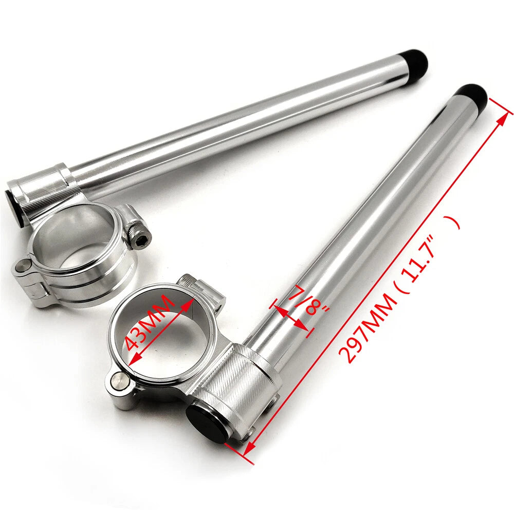 7/8" CNC Handle Bar Clip-Ons for Suzuki Honda Yamaha (Regular Rise)