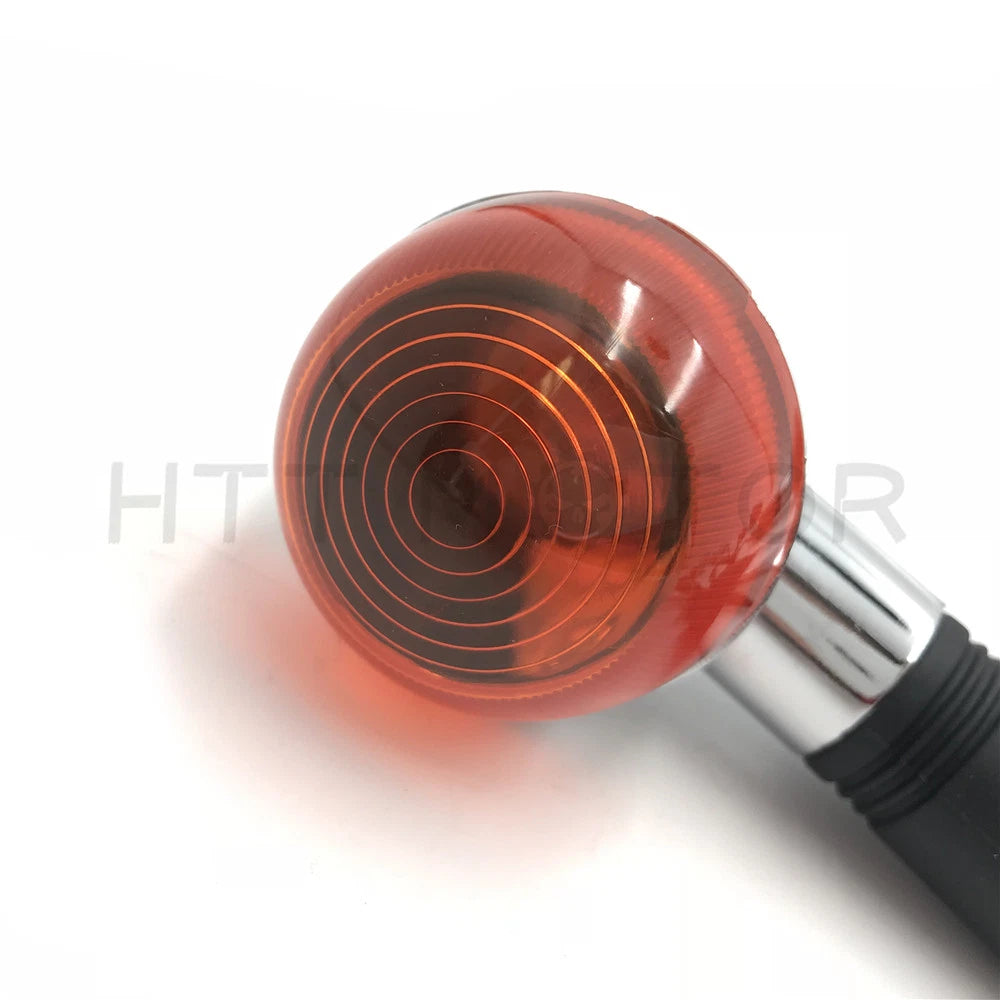 2X Turn Signal Indicators for Universal Motorcycle Amber Chrome Metal