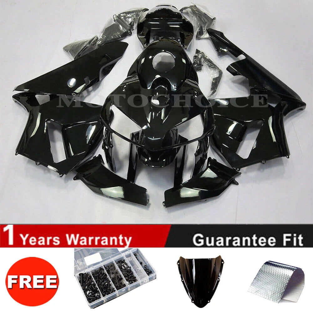 Gloss Black Fairing Kit for Honda CBR600RR (2005–2006)