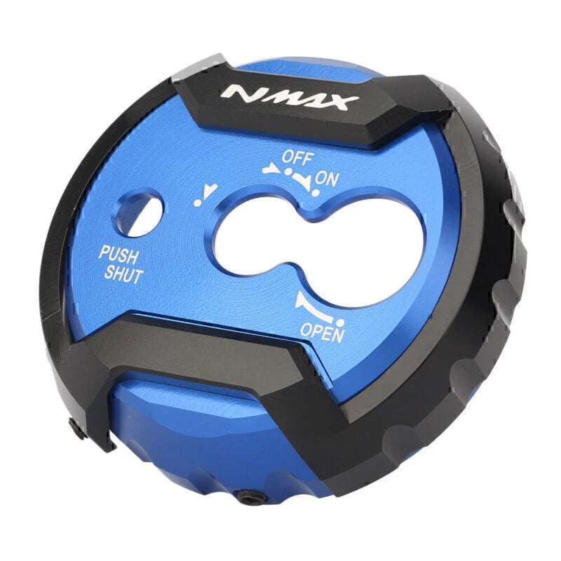 1 Pcs Blue CNC Aluminum Motor Seat Lock Cover Cap for Yamaha NMAX 155 (2015–2016)
