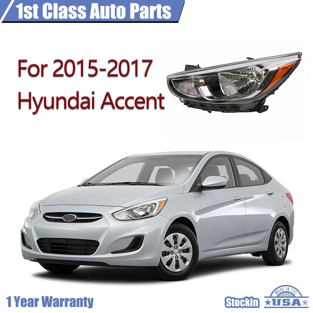 Headlight Assembly Driver Left for Hyundai Accent (2015-2017)