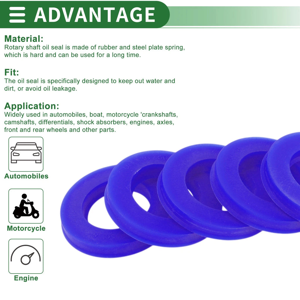 Set of 5 Oil Seal Rotary Shaft Seal 30x50x8mm for Various Models