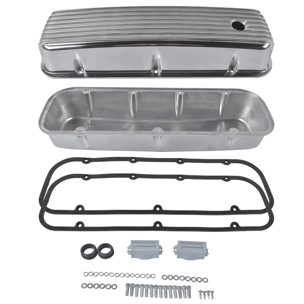 Finned Valve Covers for Chevy Big Block 427 454 502 (Fits 1965–2002)