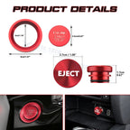 Red Engine Start & Cigarette Lighter Eject Button Trim for Honda Civic (2022-2022)