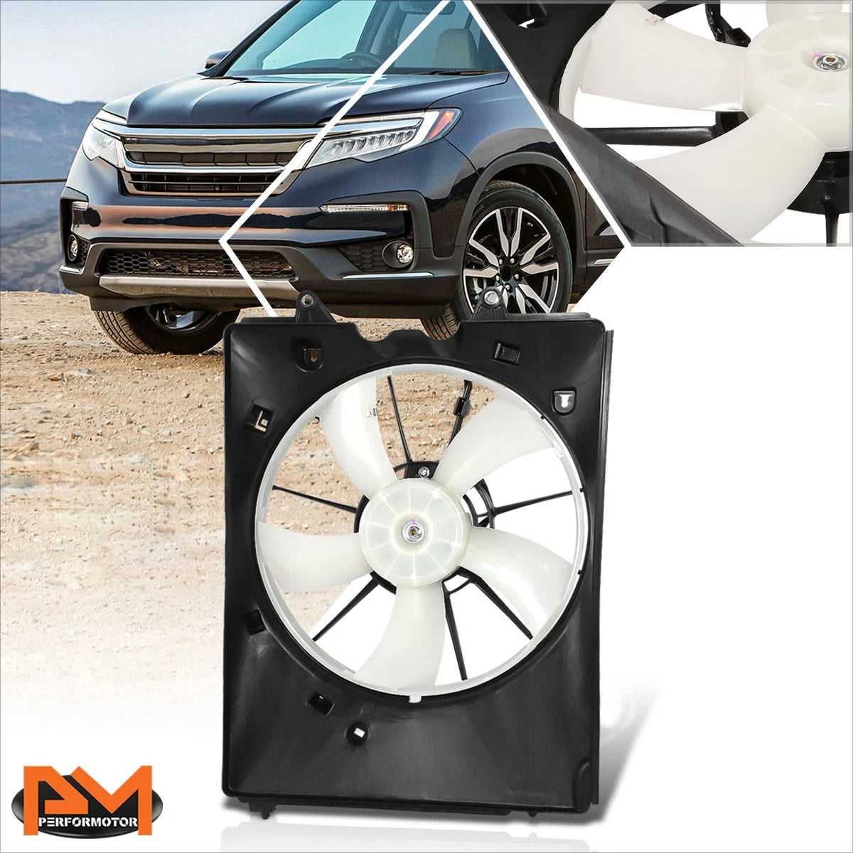 Left Side Radiator Cooling Fan Assembly for MDX/Passport/Pilot/Ridgeline (2014–2022)