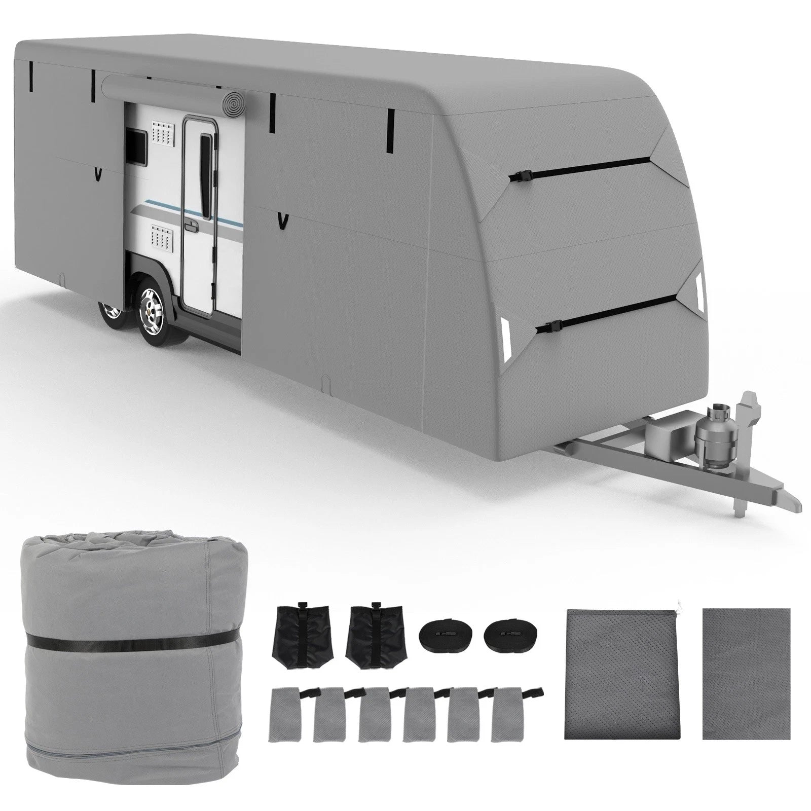 Travel Trailer RV Cover for 24-27FT (Upgraded 5 Layers)