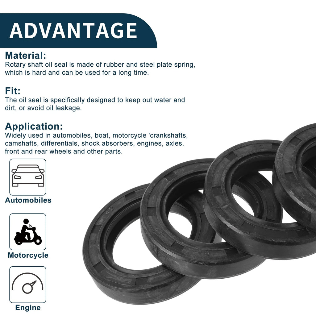 Set of 5 Oil Seal Rotary Shaft Seal NBR Rubber 42x65x12mm