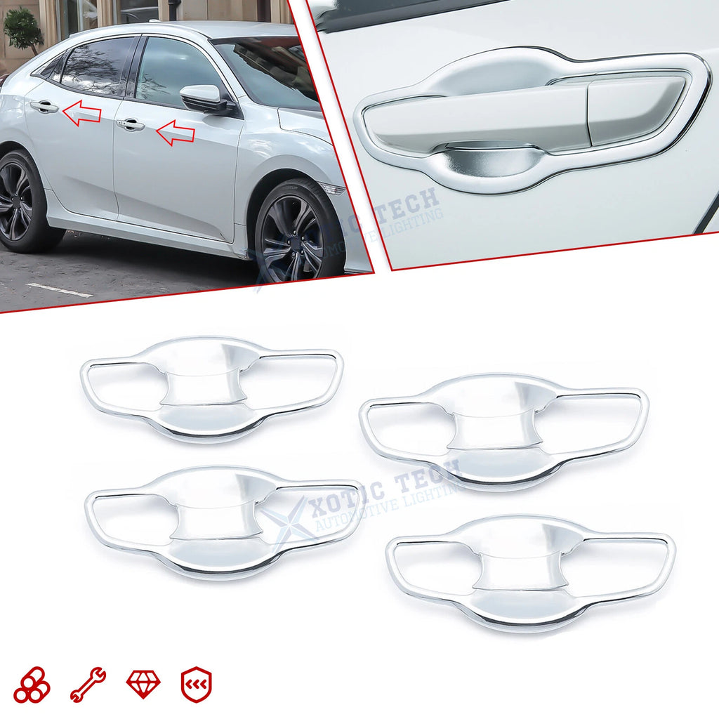 Exterior Side Door Handle Bowl Cover Frame Trim for Honda Civic (2016–2021)