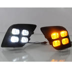 2X LED Fog Lamp Bezel DRL for Toyota Hilux (2015–2017)