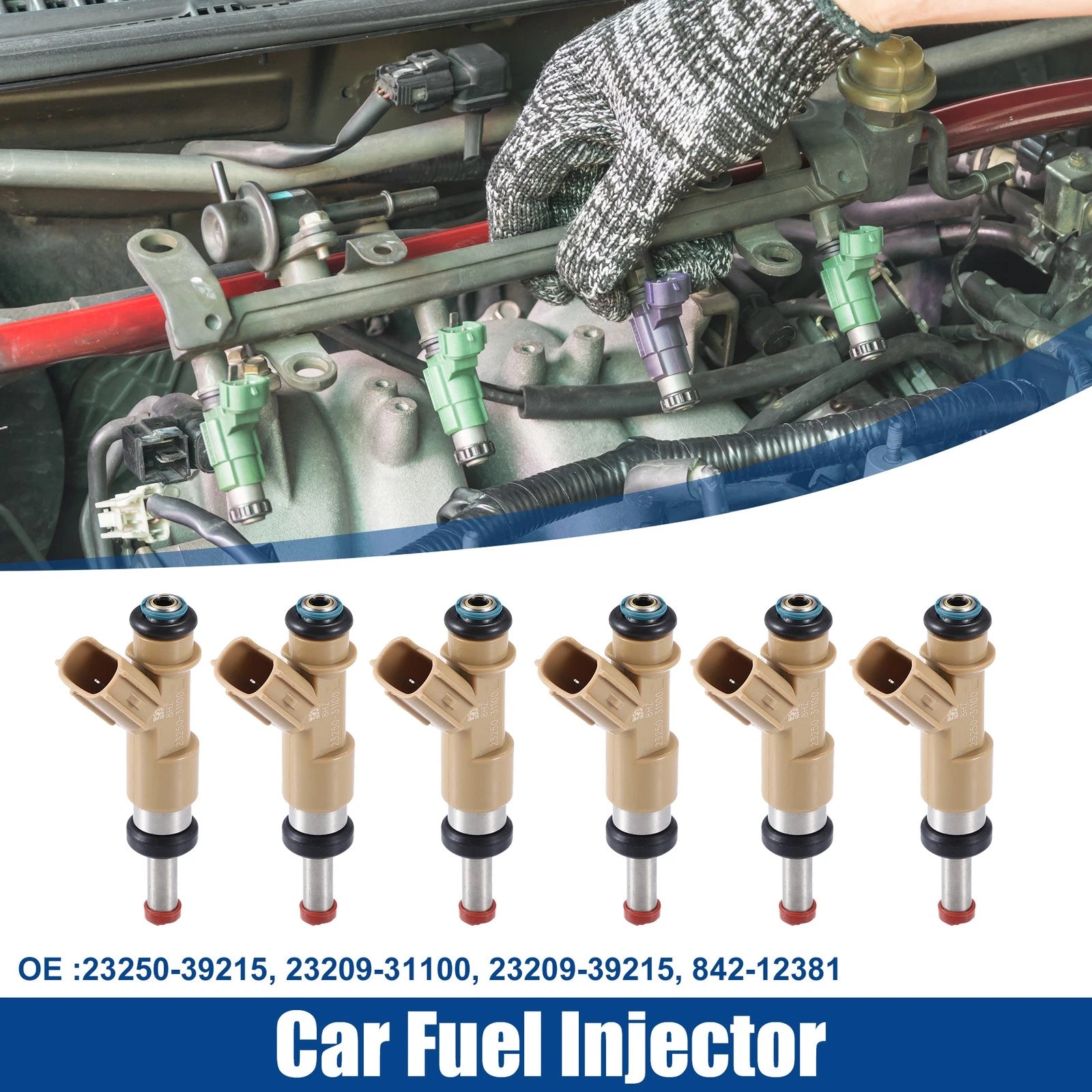 6X Fuel Injector Nozzle 23250-39215 for Toyota 4Runner (2010–2019) V6 4.0L