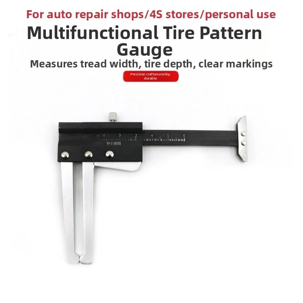 Tire Tread Depth Gauge & Brake Disc Thickness Tool for Vehicles