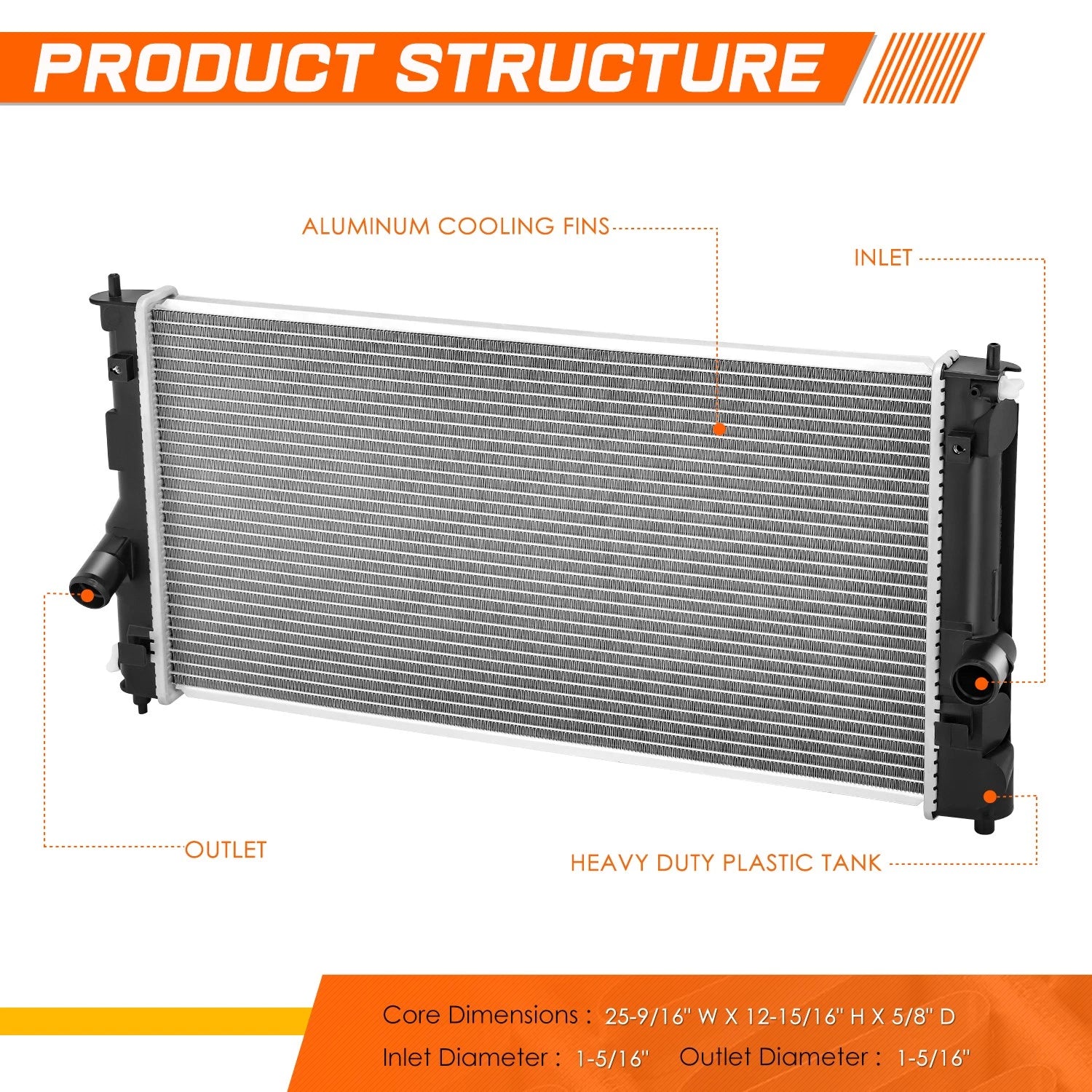 Aluminum Core Cooling Radiator for Toyota MR2 Spyder (2000–2006) DPI-2358