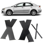 6 x Black Pillar Post Trim Set for Mitsubishi Lancer Sedan (2008-2017)