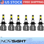6X 9005 + 9006 + H11 Combo LED Headlights Fog Kits Bulb 6500K for Vehicles