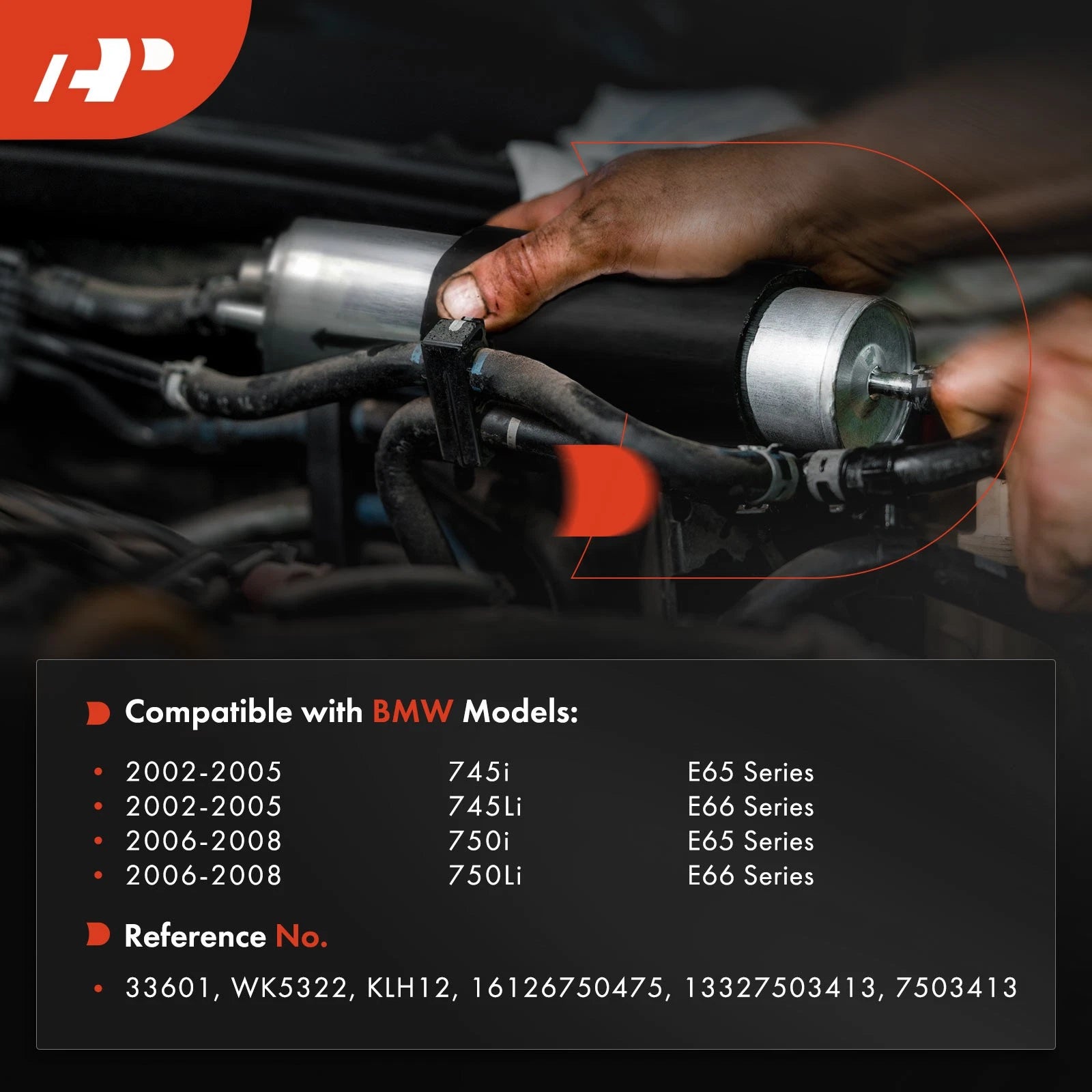 Complete In-Line Fuel Filter for BMW 745i 745Li 750i 750Li (2002–2005)