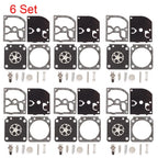 Set of 6 Carburetor Rebuild Kits for ZAMA RB-129 C1M-W26A C1M-W26B C1M-W26C