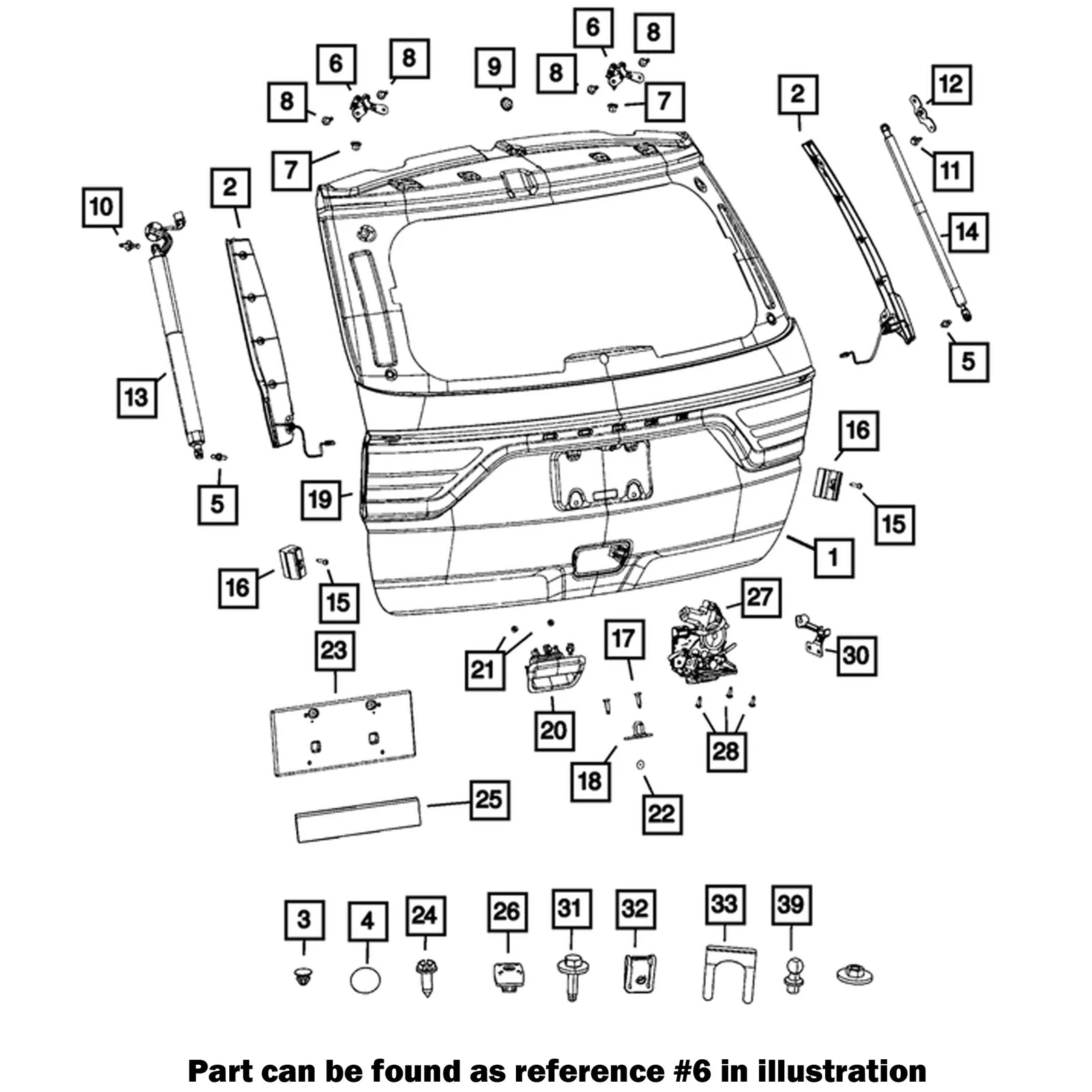 Liftgate Hinge for Dodge Durango, Jeep Grand Cherokee (2011–2023)