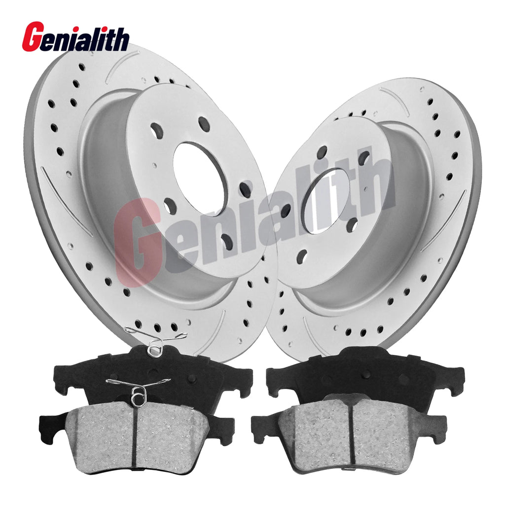 Set of 2 Rear Rotors + Brake Pads for Ford Expedition/F-150 (1997–2023)