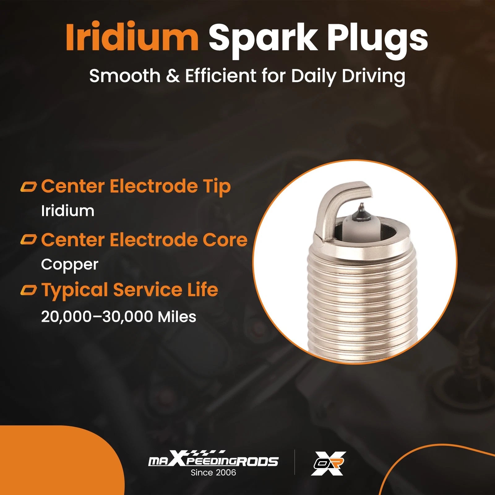 Iridium Spark Plugs for Cadillac Escalade (2015–2023) ILTR5E11 Set of Eight
