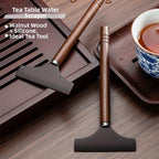 Squeegee Tool for Tea Table - Walnut Wood Handle, Flexible Silicone 17.8cm