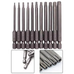 11pcs Steel Hex Torx Screwdriver Bit Set 75mm for Professional Tools