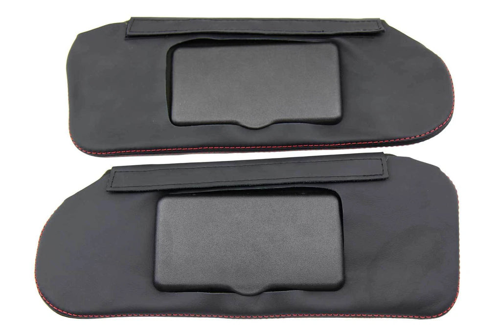 Sunvisor Covers for Camaro Firebird (1993–2002) Red Stitch Leather Synthetic
