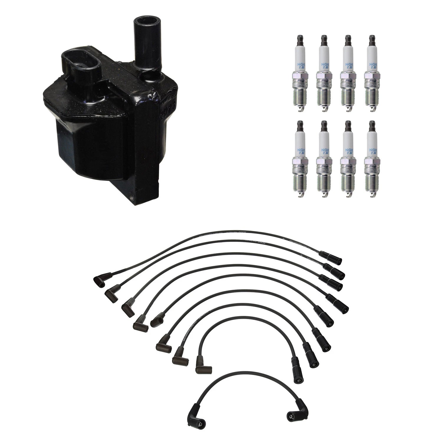Set of 8 Denso Ignition Coil Wires & NGK Iridium Spark Plugs for C1500 Suburban (1992–1999)