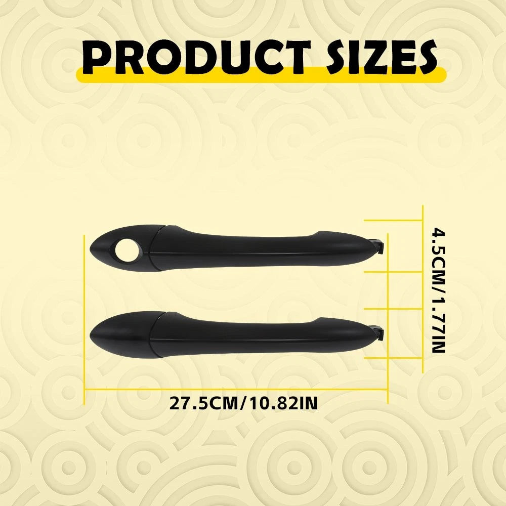 2pcs Black Door Handle for Hyundai Sonata (2011–2015)