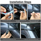 Black ABS Front Water Rain Gutter Extensions for Jeep Wrangler (2018-2021)