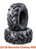 Set of 2 Front Tires for Bennche Cowboy 400 ATV (2015–2016) 26x9-12 Super Lug Mud