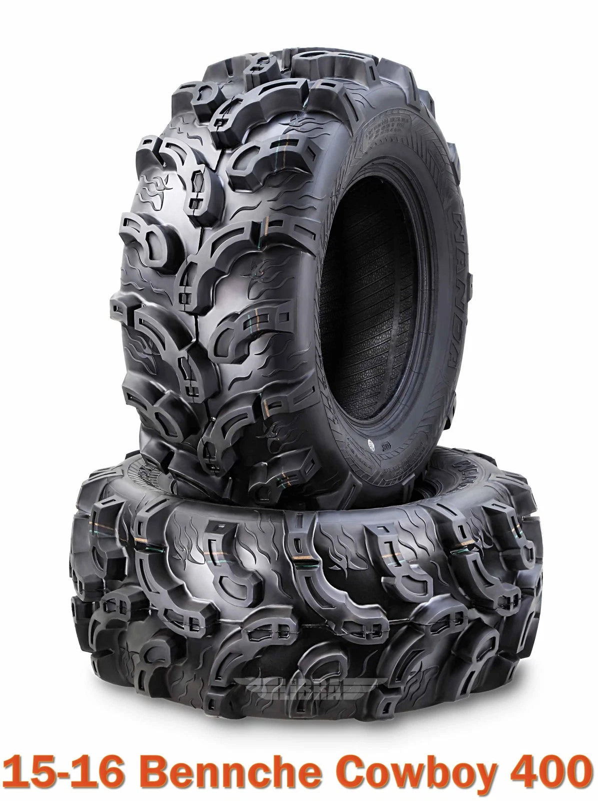 Set of 2 Front Tires for Bennche Cowboy 400 ATV (2015–2016) 26x9-12 Super Lug Mud
