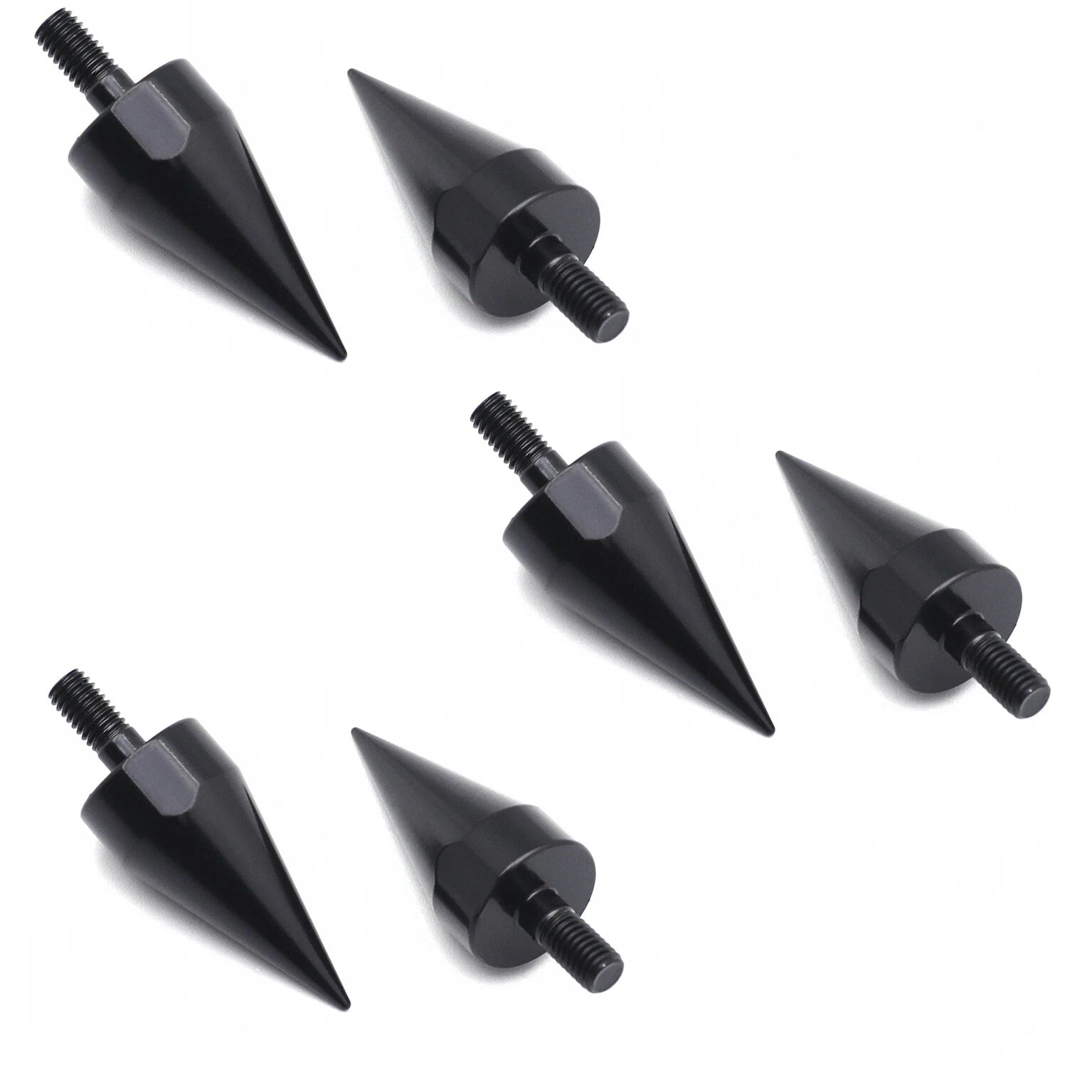 6PC Black Universal Motorcycle Spike Bolts for Windscreen Fairings