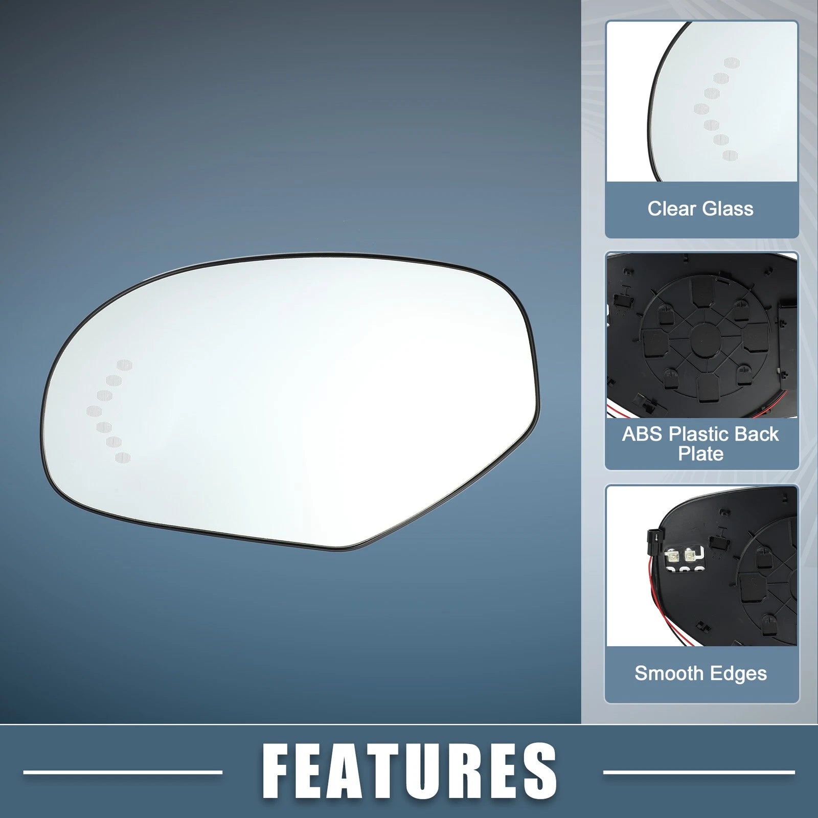 Driver Left Side Heated Mirror Glass for Chevy Silverado Avalanche Suburban (2007–2014)
