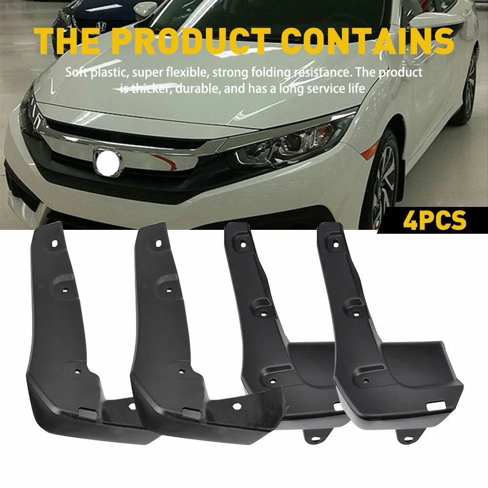 Set of 4 Mud Flaps for Honda Civic Sedan (2016–2022)