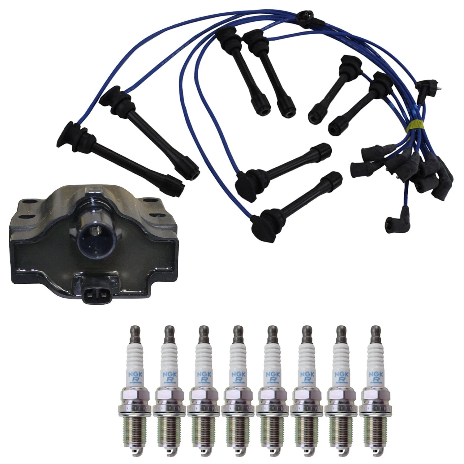 Set of 8 Hitachi Ignition Coils & NGK Spark Plugs for Lexus LS400 SC400 (1990–2000)