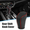 Faux Leather Gear Shift Knob Cover for Mazda 3 (2014–2018) Red Stitches