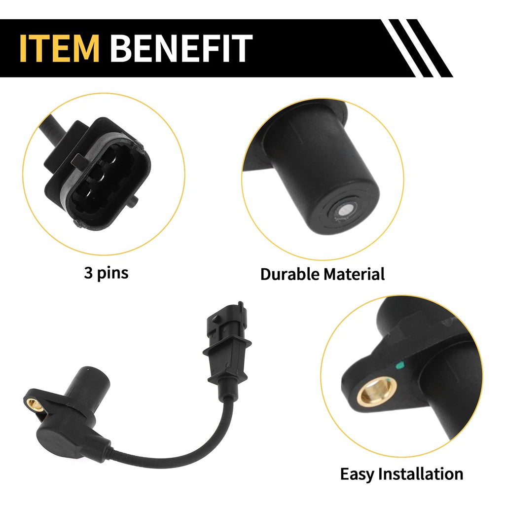 Crankshaft Position Sensor for KIA K2500 2010 (No. 391804A800) 1 Pc Black