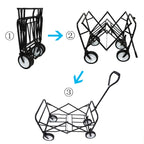 Folding Utility Wagon Cart with Wheels for Outdoor Use