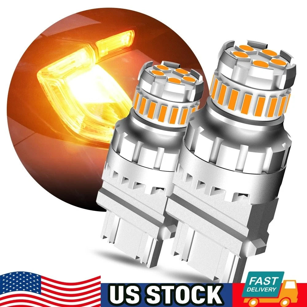 2X AUXITO 3157 3156 Canbus Amber LED Turn Signal Bulb for